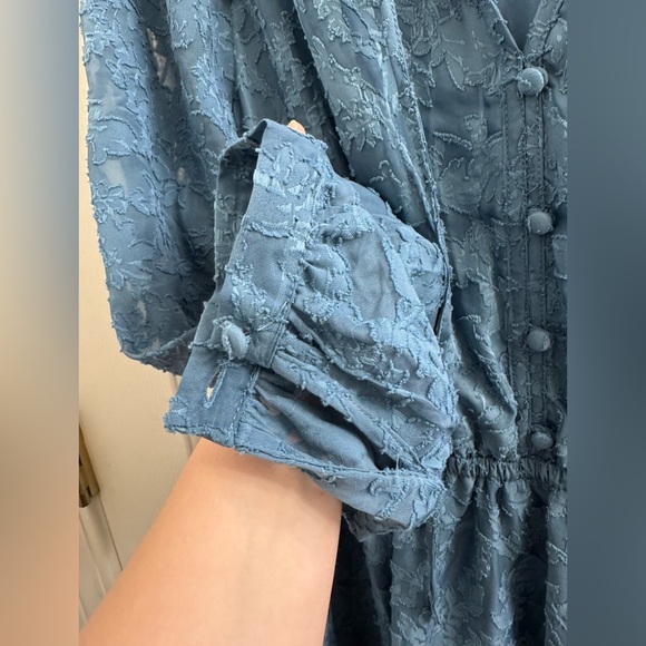 LC Lauren Conrad Blue Lace Mini Dress - Picture 7 of 8